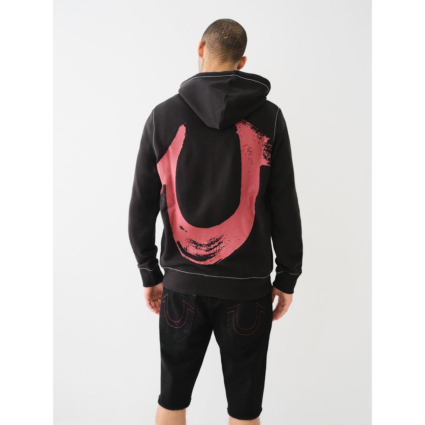 True Religion TR Painted Horseshoe Zip Hoodie Mens