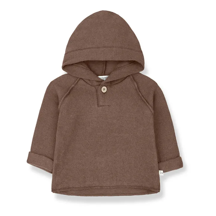 1+ in the family Sweat Capuche Matière Recyclée Romeo | Marron