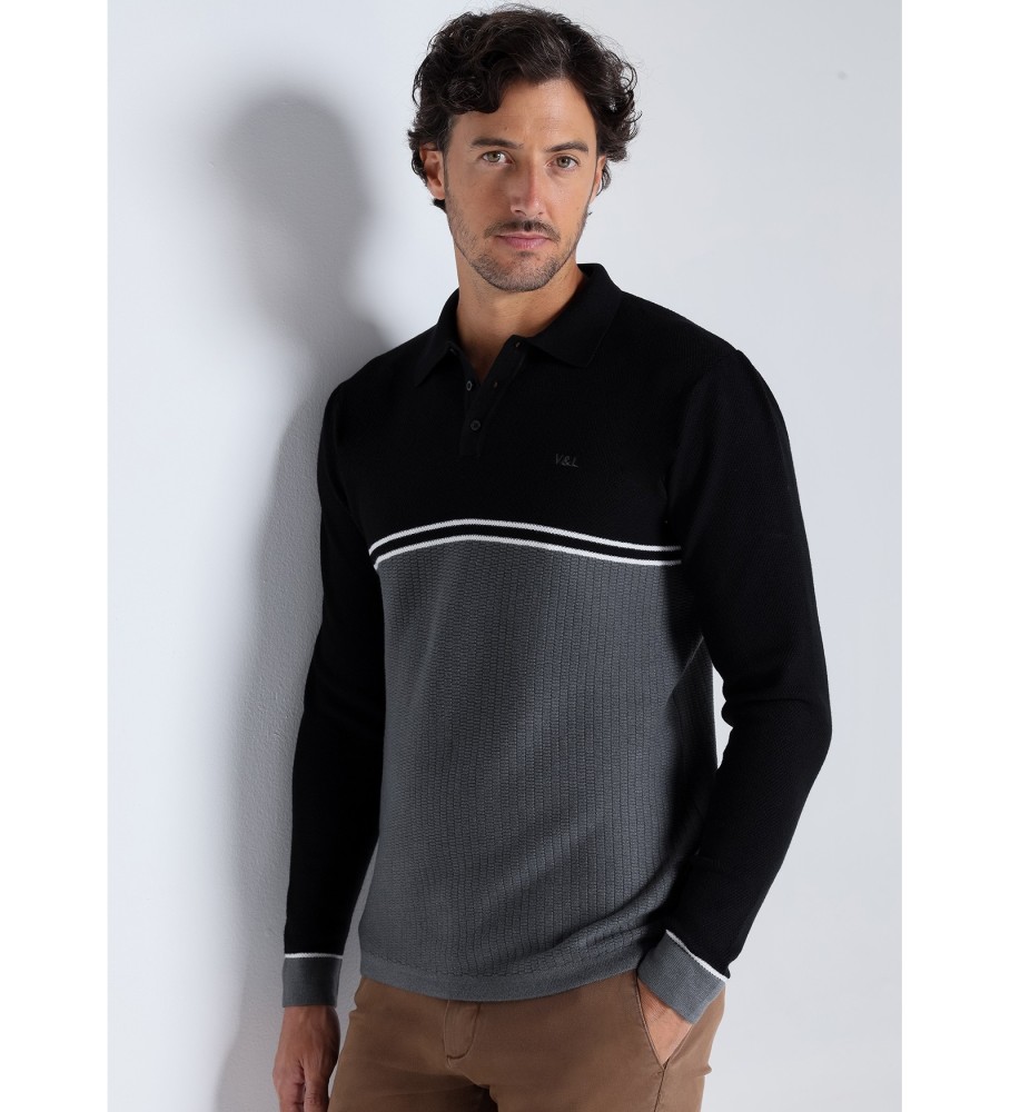 Victorio & Lucchino, Camisa polo V&L com malha dupla e mangas compridas.