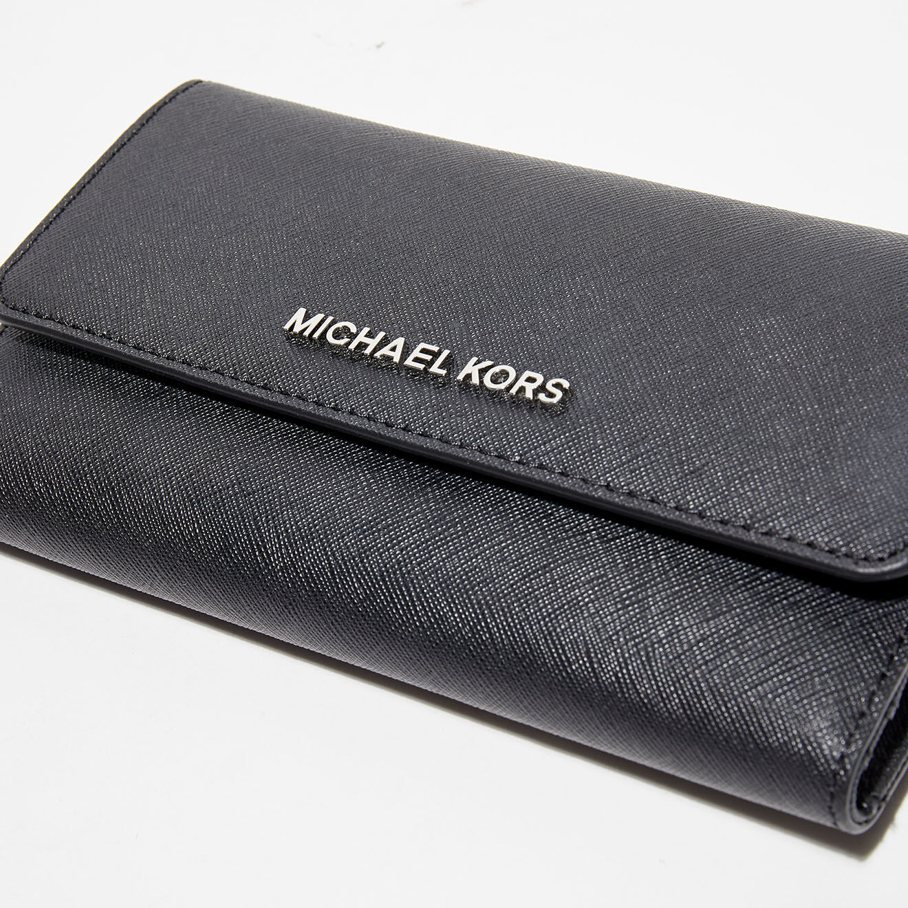 Michael Kors Portefeuille en Cuir large Jet Set Travel  noir - 18.2x9.8 cm