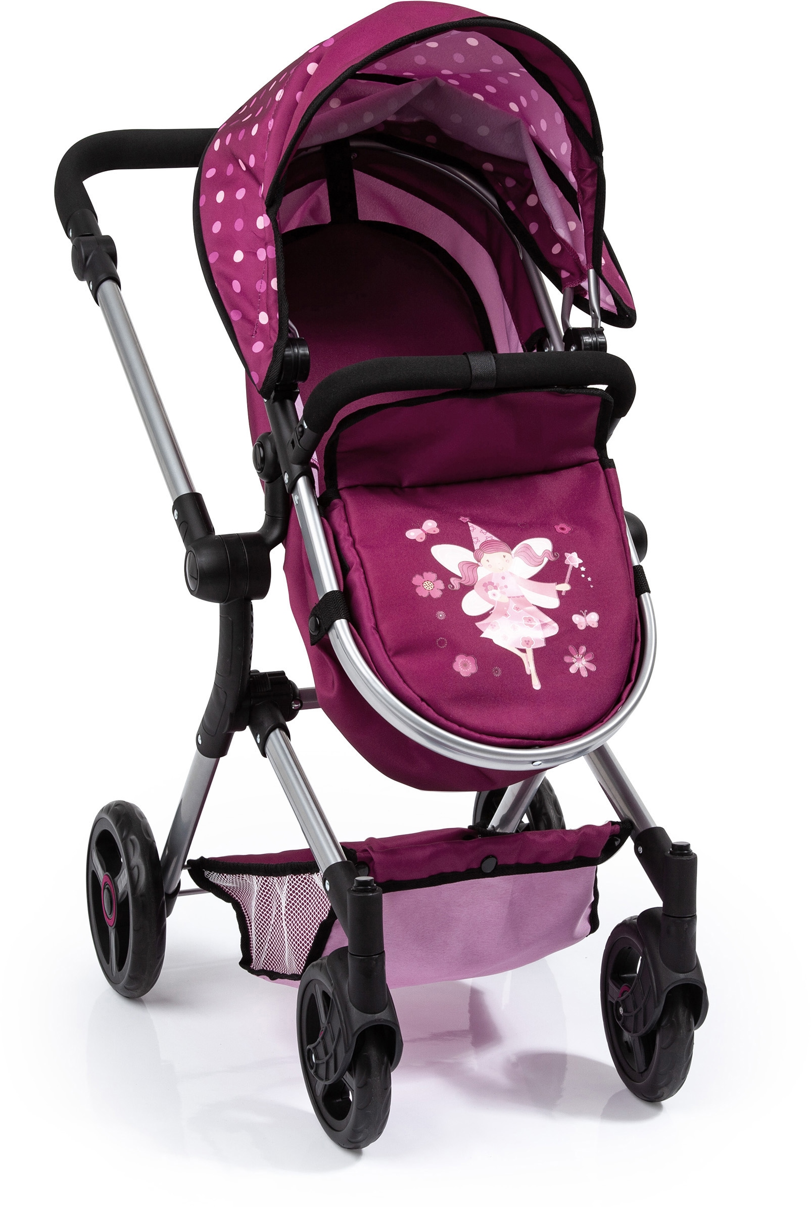 Bayer Kombi-Puppenwagen »Vario, Bordeaux« inkl. Wickeltasche