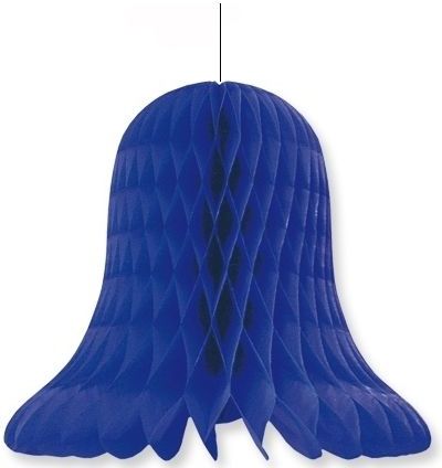 Decoratie kerst klokken donkerblauw 30 cm