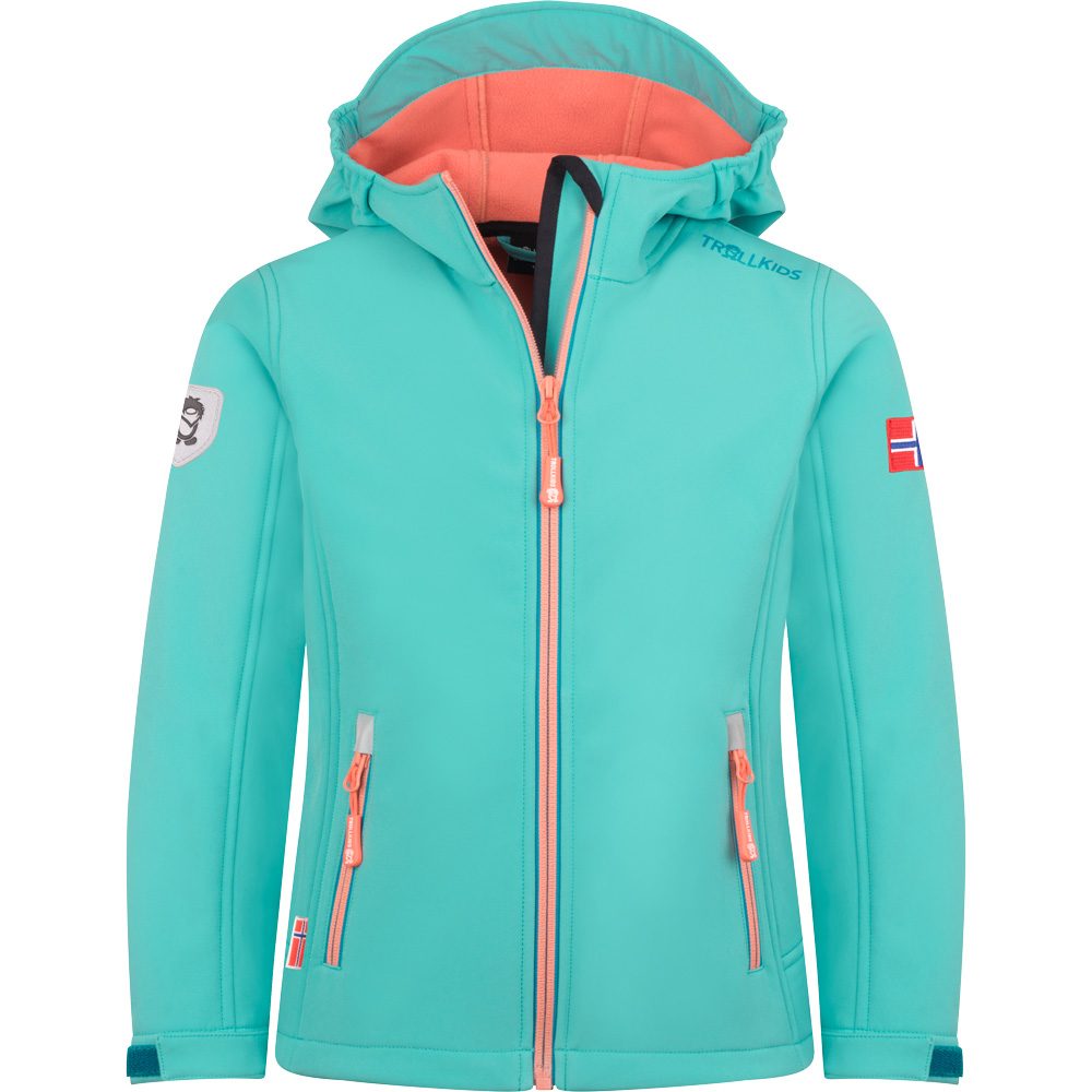 Trollkids Trollfjord Softshelljacke Mädchen aqua haze