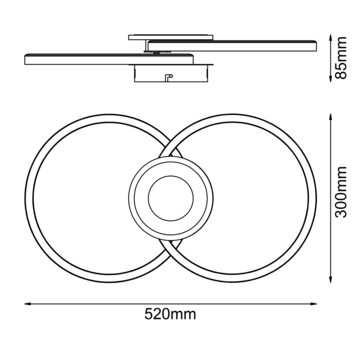 Brilliant plafondlamp Bray 24W 2900 lm zwart