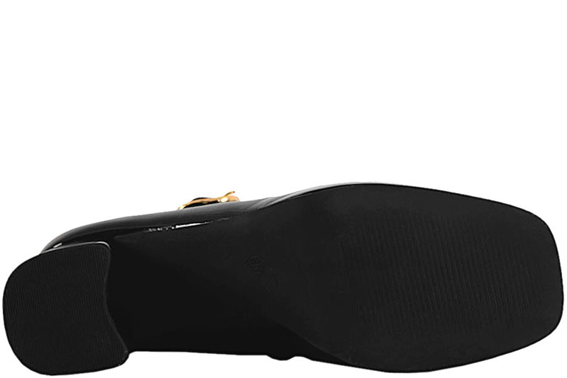 BLACK SORT PUMPS MED LAK LOOK