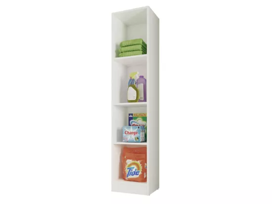 Armoire 1 Porte Blanche Mutifonctions 4 Niches L 35 H 160.6 P 31.8 cm