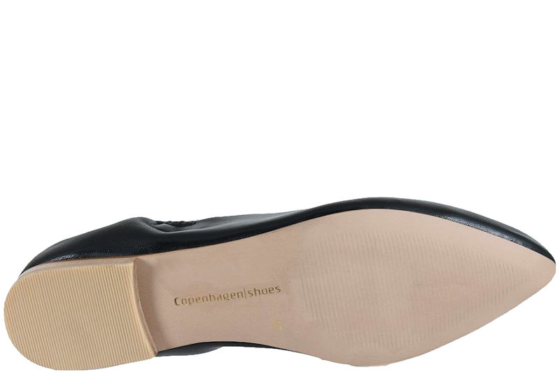 COPENHAGEN SHOES BALLERINA I SORT GLAT SKIND
