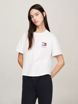 Camiseta de malha com corte reto e logo