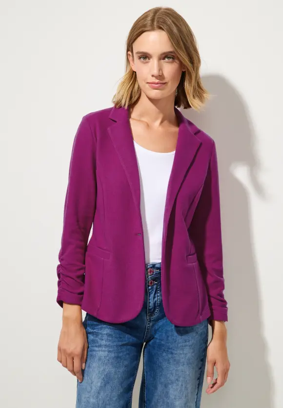 Basic Blazer mit Raffungen - magenta pink