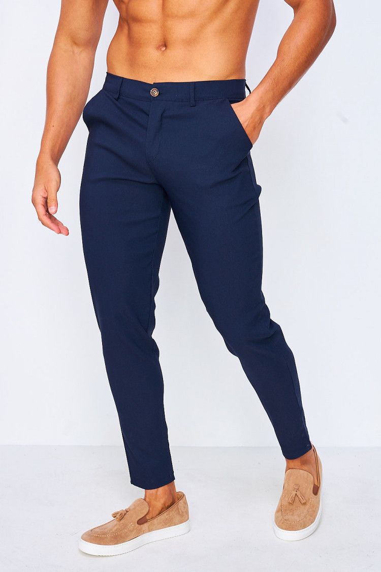 Pantalon chino bleu marine