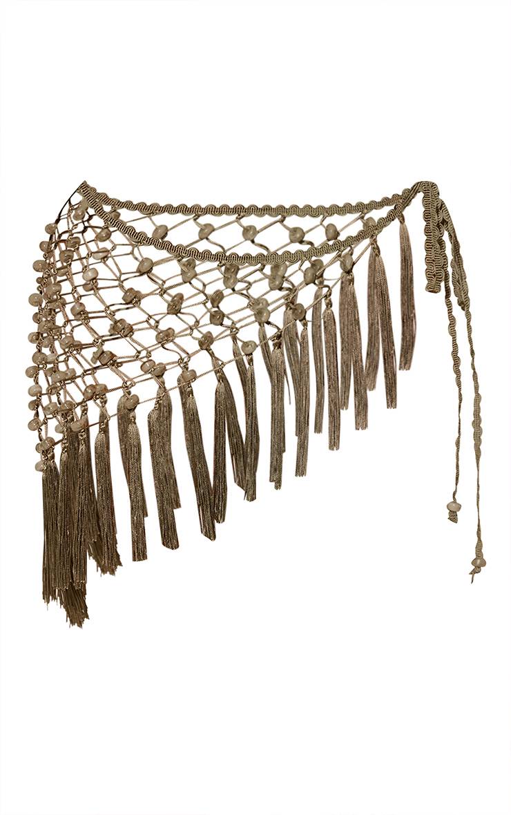 Vert Olive Sarong En Résille À Franges