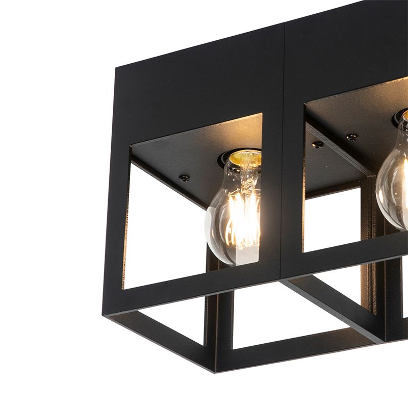 Moderne plafondlamp zwart 2-lichts - Cela