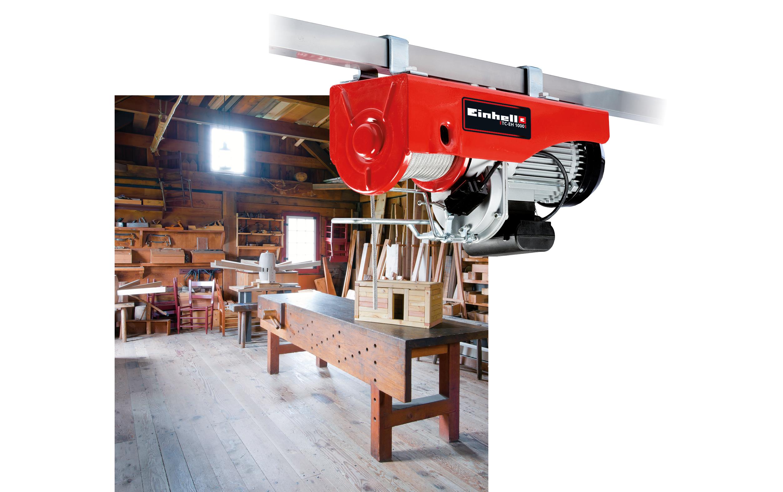 Seilhebezug TC-EH 1000, 1000 kg<br>Ermöglicht bequemes und schonendes Heben schwerer Lasten per Knopfdruck