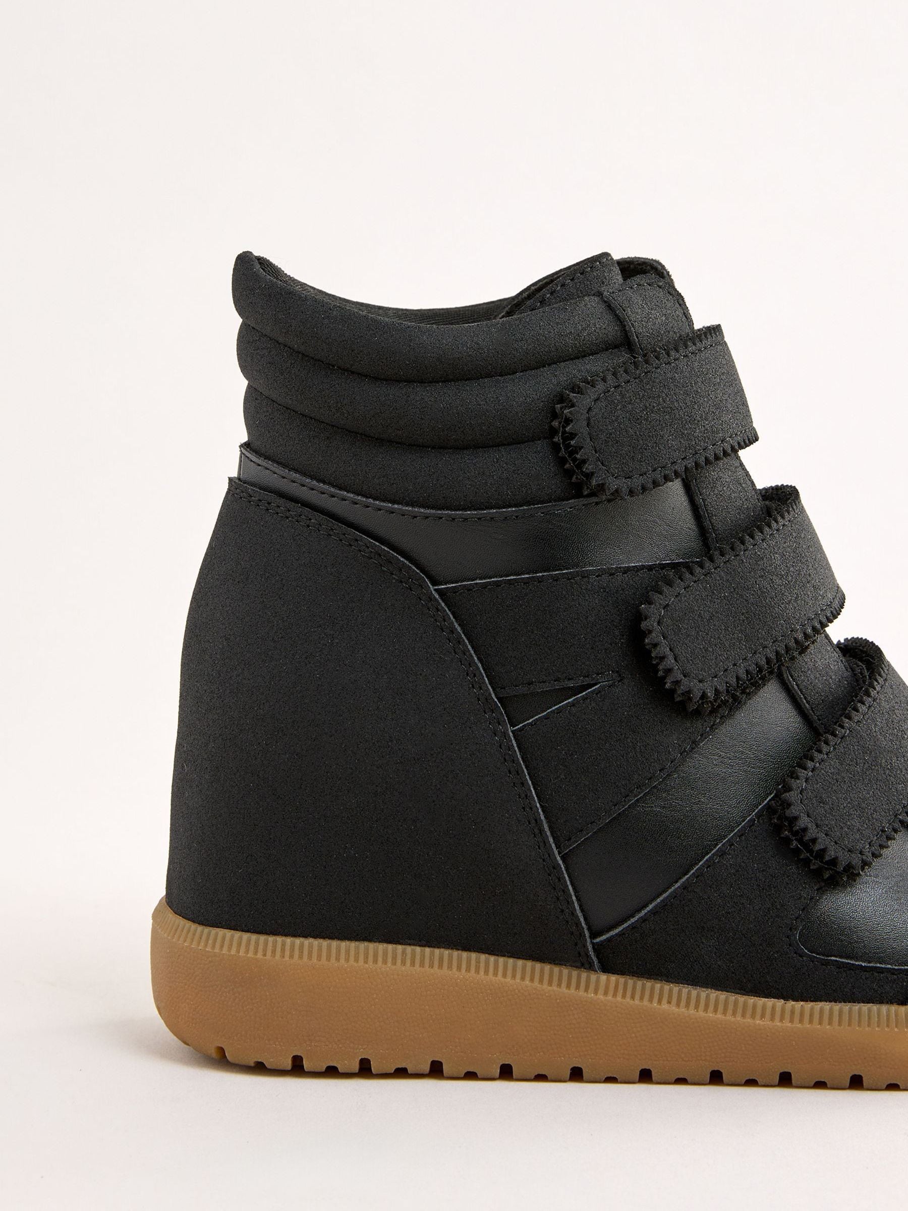 Friends Like These Faux Leather Velcro High Top Wedge Casual Trainers