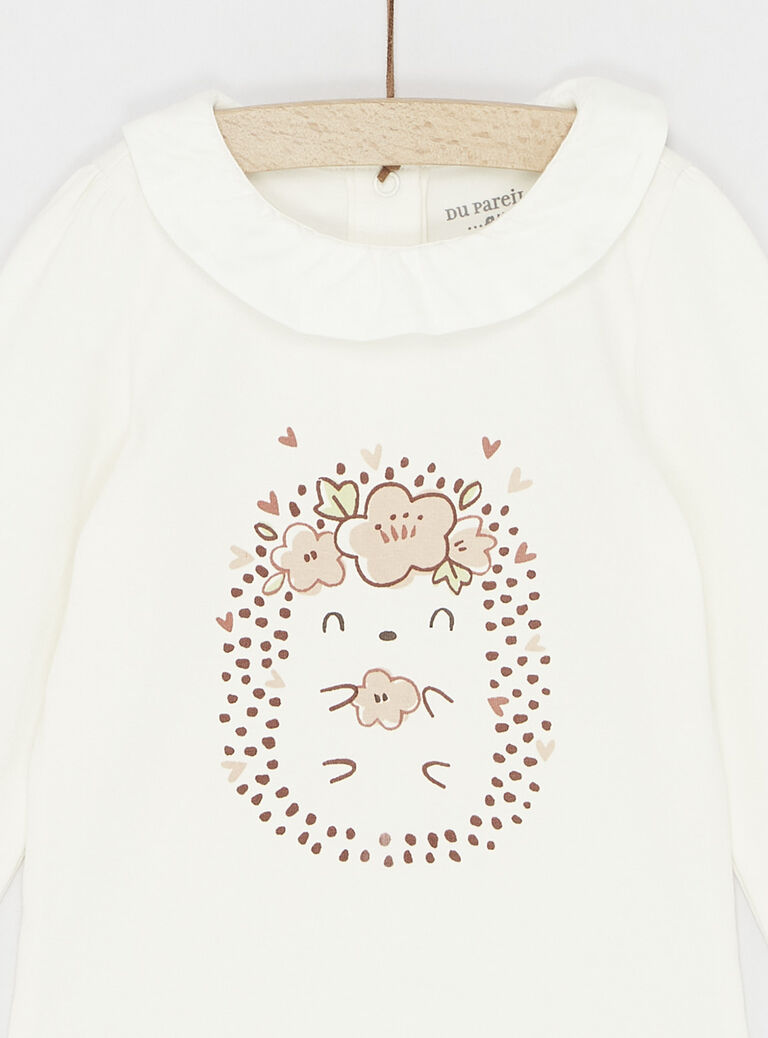 Body manches longues blanc cassé fille
