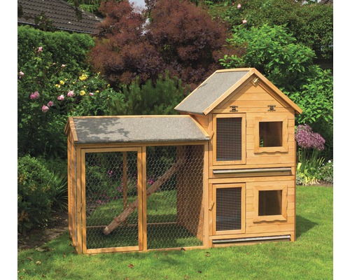 Kleine dierenvilla promadino Maxi met uitbouw en omheining 179,5 x 101 x 140 cm dompelbehandeld