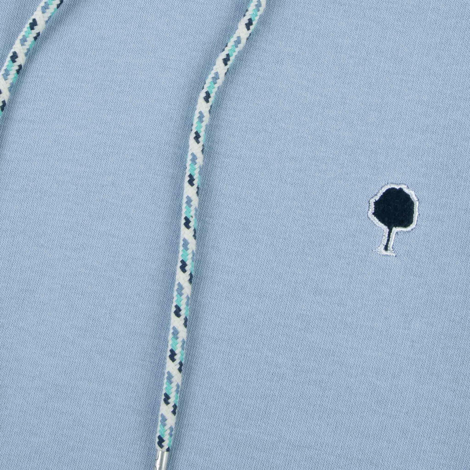 Sweat à capuche bleu clair coton et coton recyclé - modèle dirac