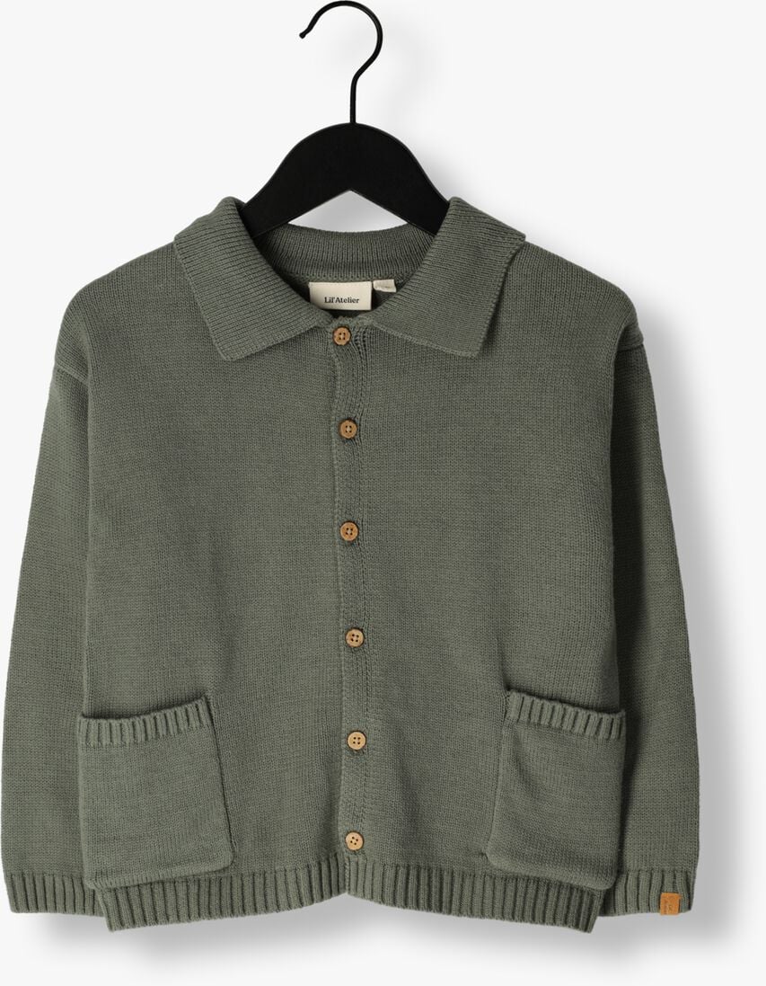LIL\\' ATELIER groene lil' atelier vest nmmtheo ls loose knit card