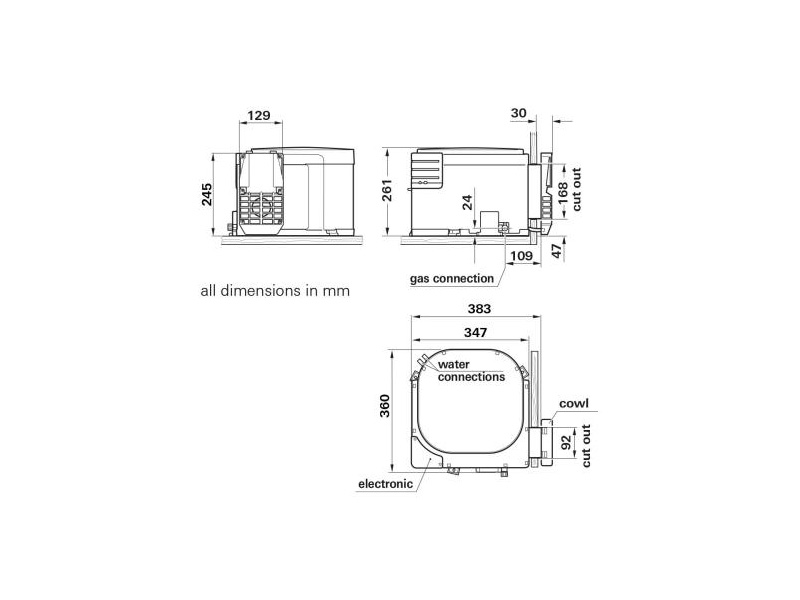 Truma 10 liter gas/elektro boiler