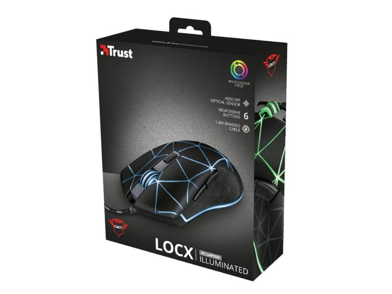 Trust Gaming-Maus GXT 133 Locx Przäzise Gaming Maus mit LED-Beleuchtung