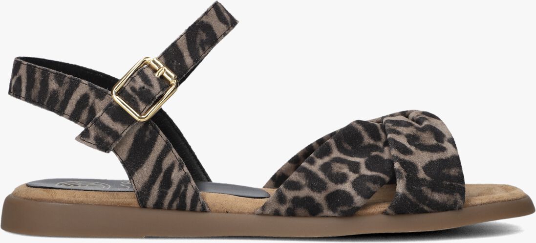 bruine unisa platte sandalen cambel