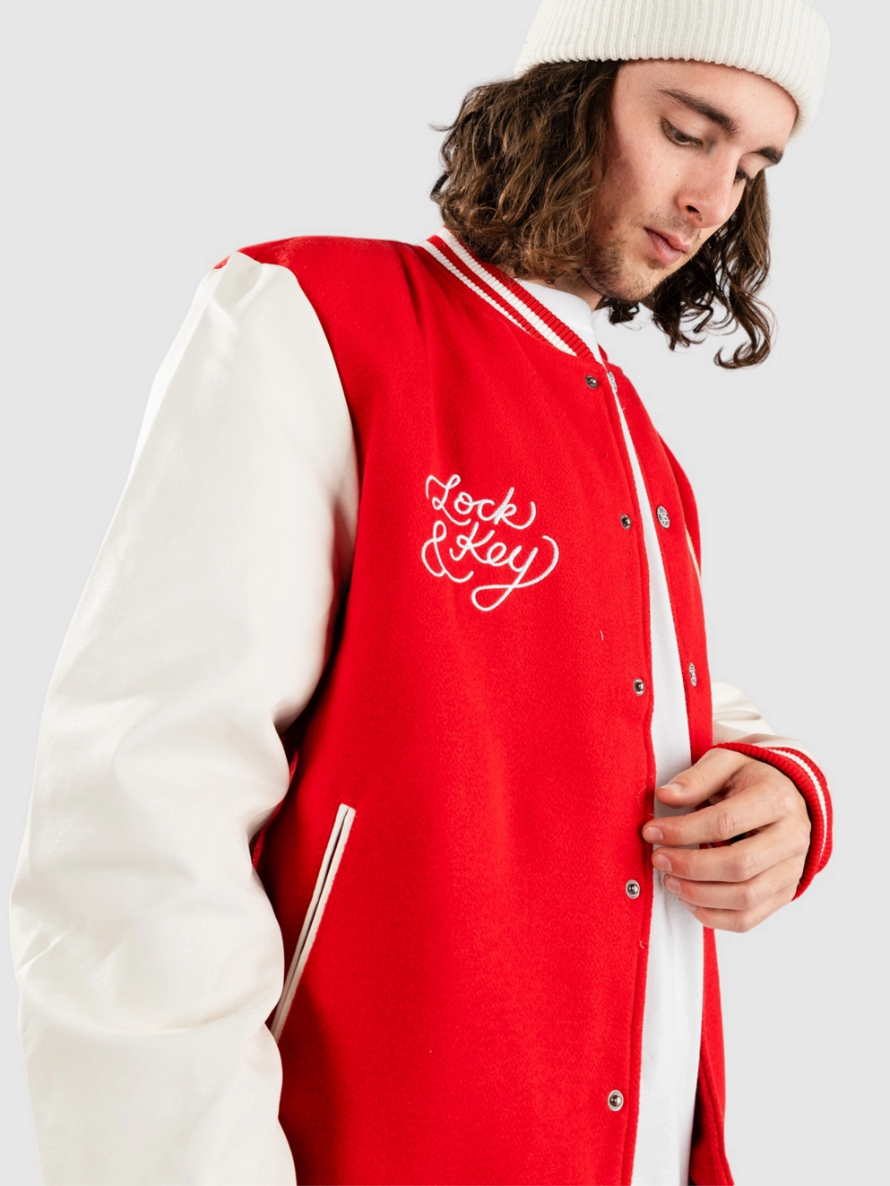 Key Street Varsity Jacket red