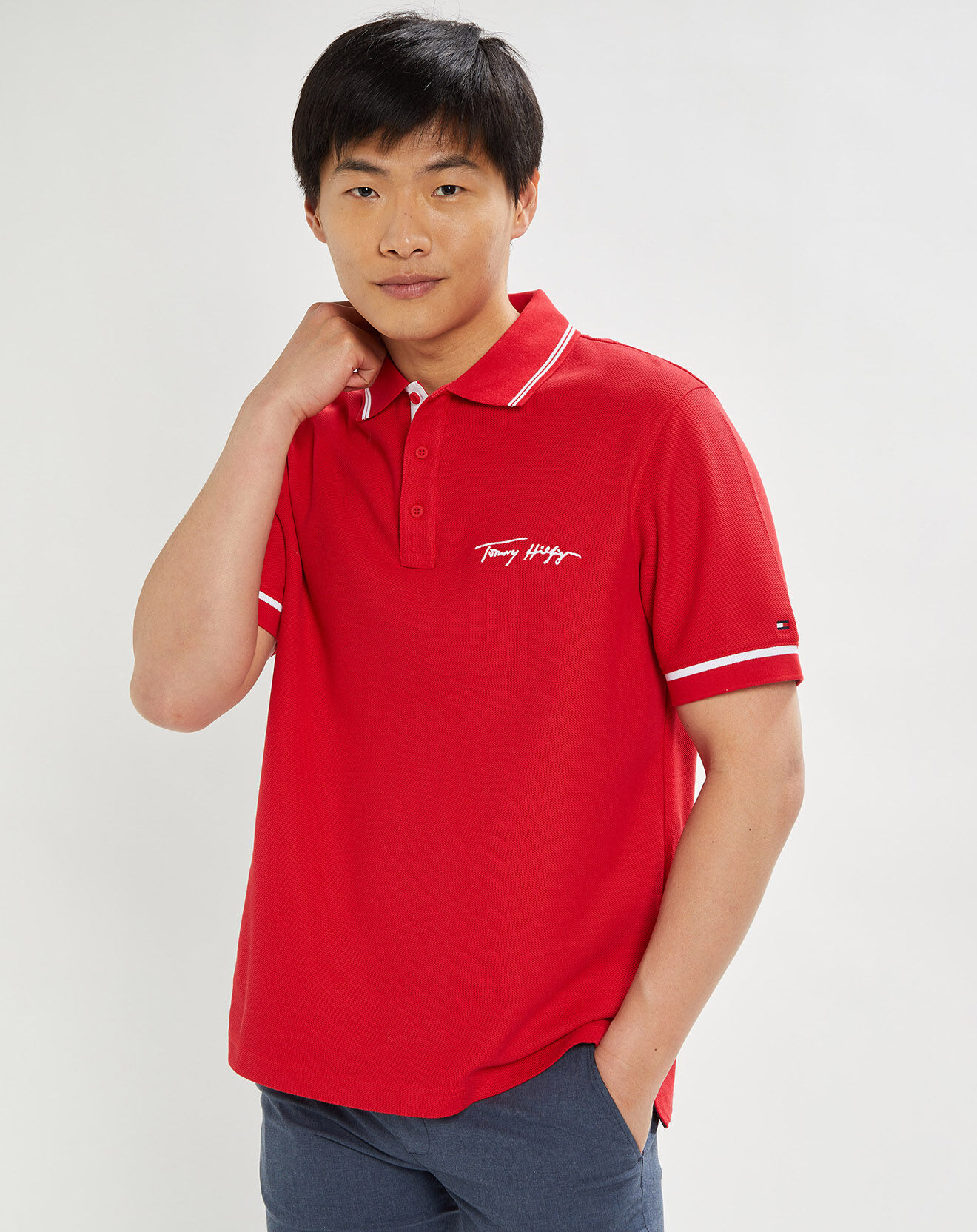 Tommy Hilfiger Polo regular fit tommy signature rouge