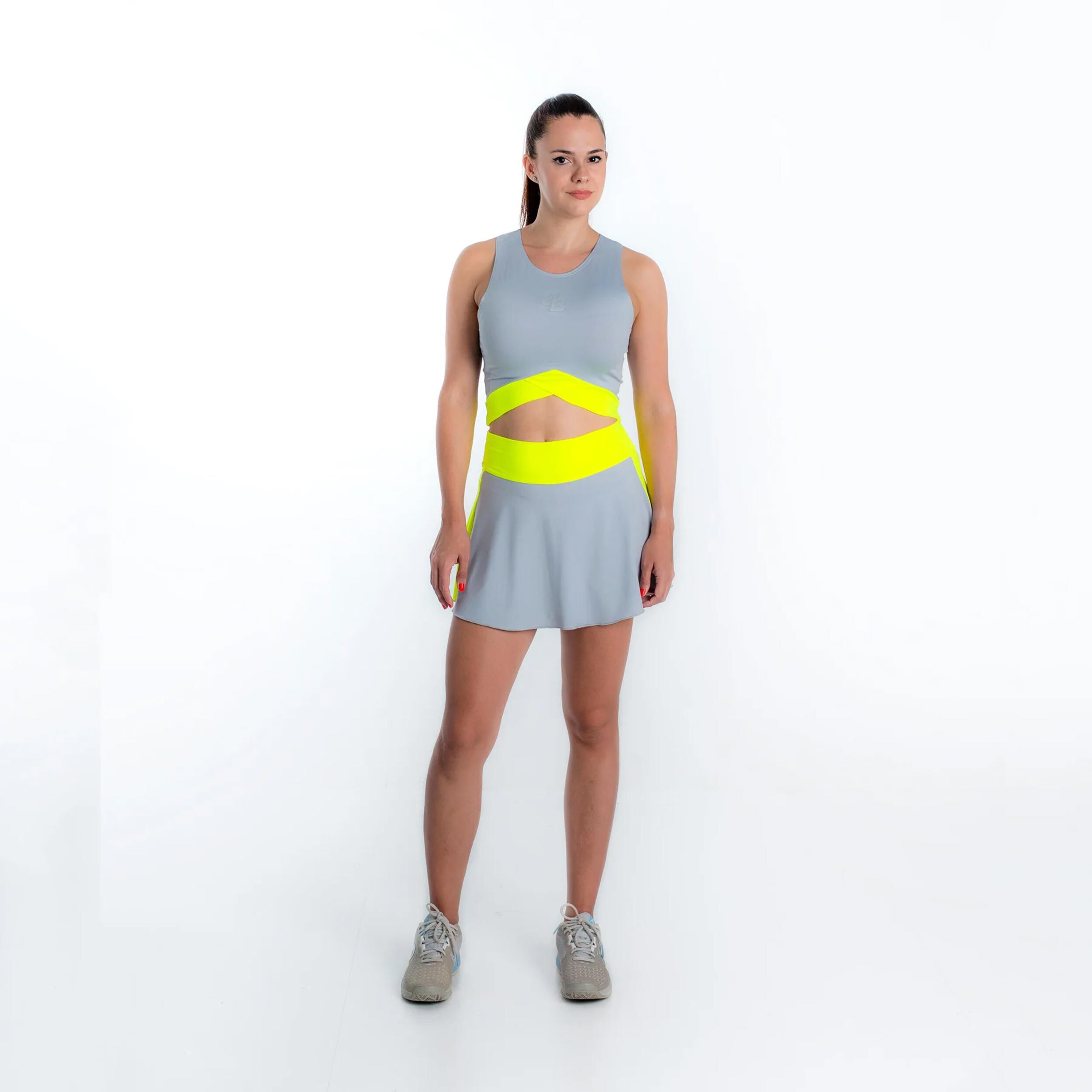 BB by Belen Berbel Bora Débardeur Tank Top Femmes - Gris , Jaunes Fluo