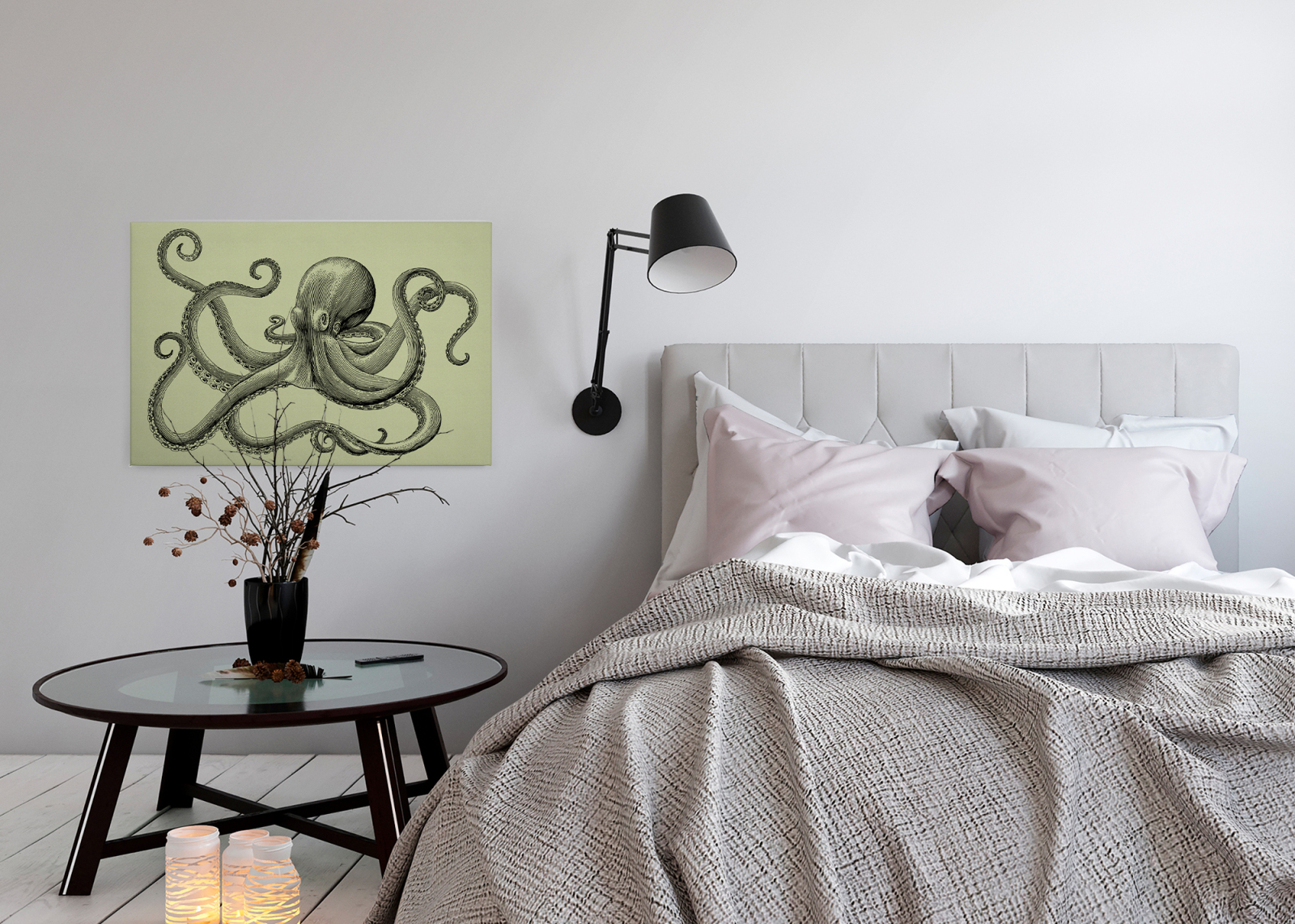 Leinwandbild KRAKE - grün-schwarz - 90x60 cm