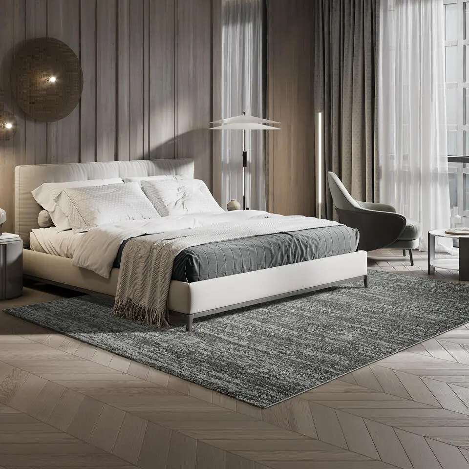Relax Oslo - Laagpolig Effen Vloerkleed - Grijs - 200x290 CM