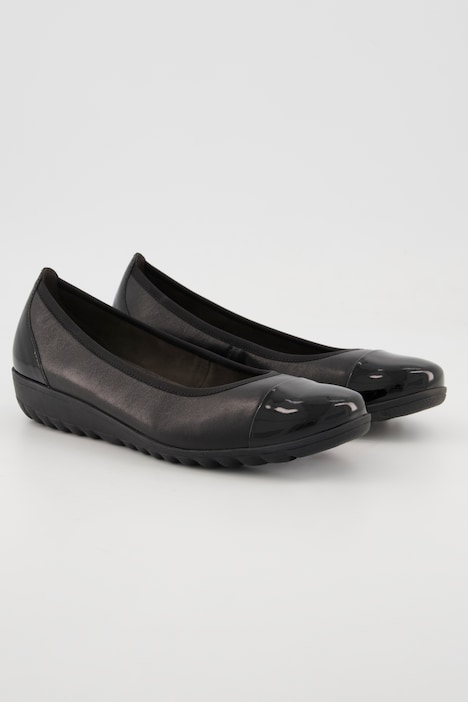 Caprice Leder-Ballerinas, Lackleder-Spitze, Weite H