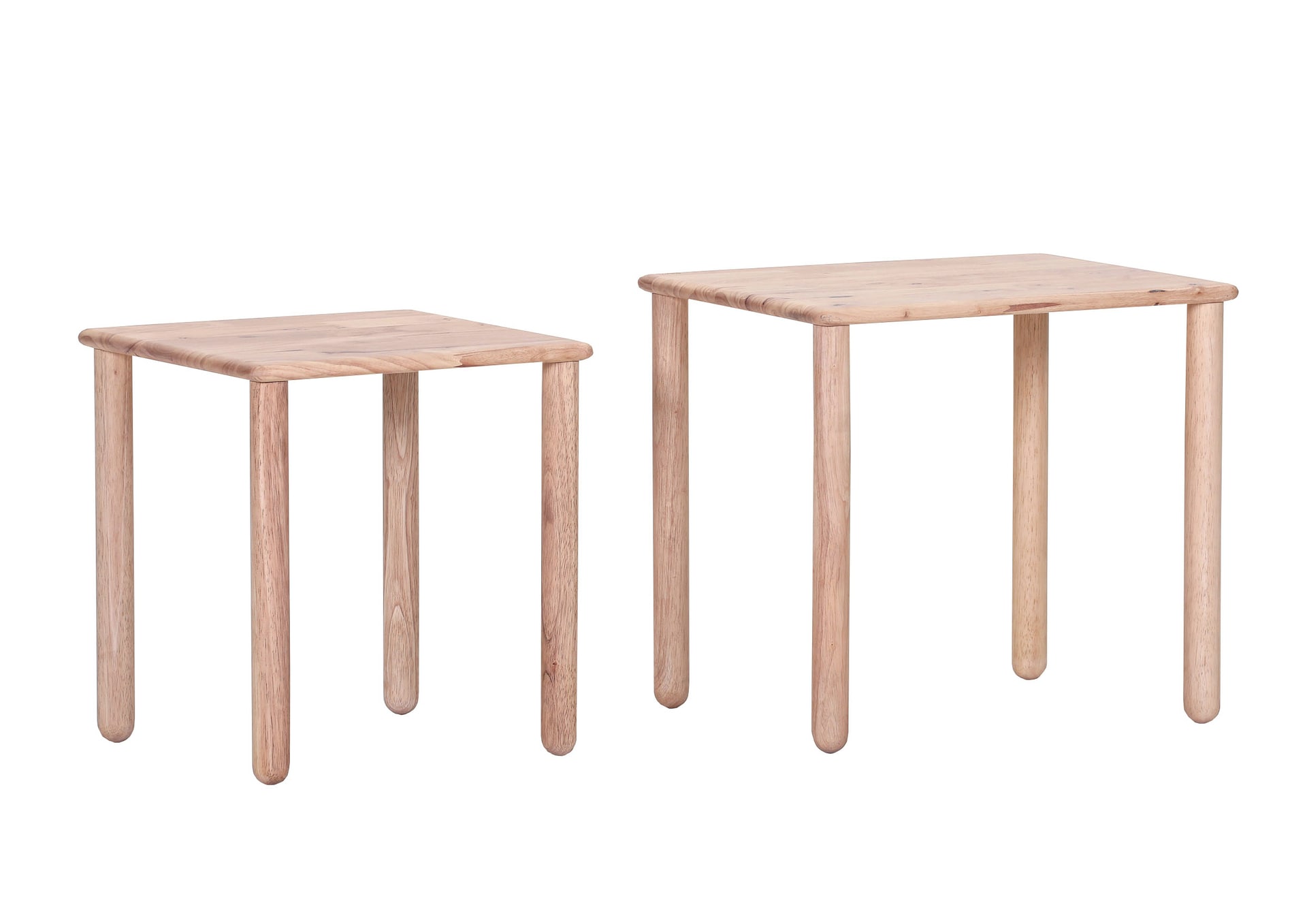 INTERhome Beistelltisch 2er Set RUBBY Rubberwood massiv