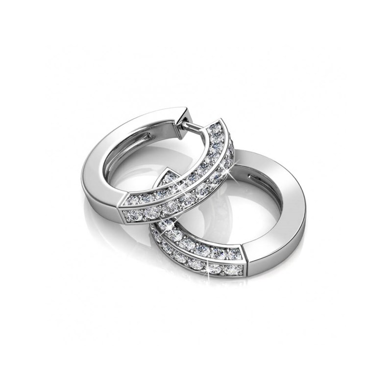 Boucles d'oreilles Perry - Argenté et Cristal