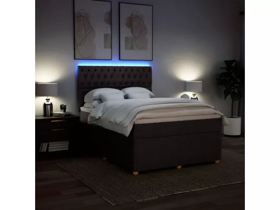 Sommier tapissier avec matelas Marron foncé 160x200 cm