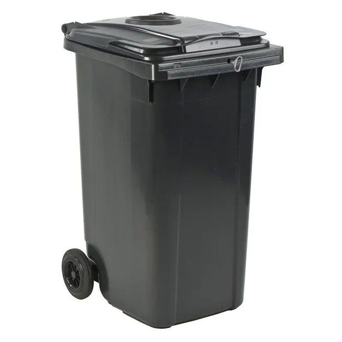 Afvalcontainer 240 liter grijs met glasrozet en driekantslot (6151801141134)