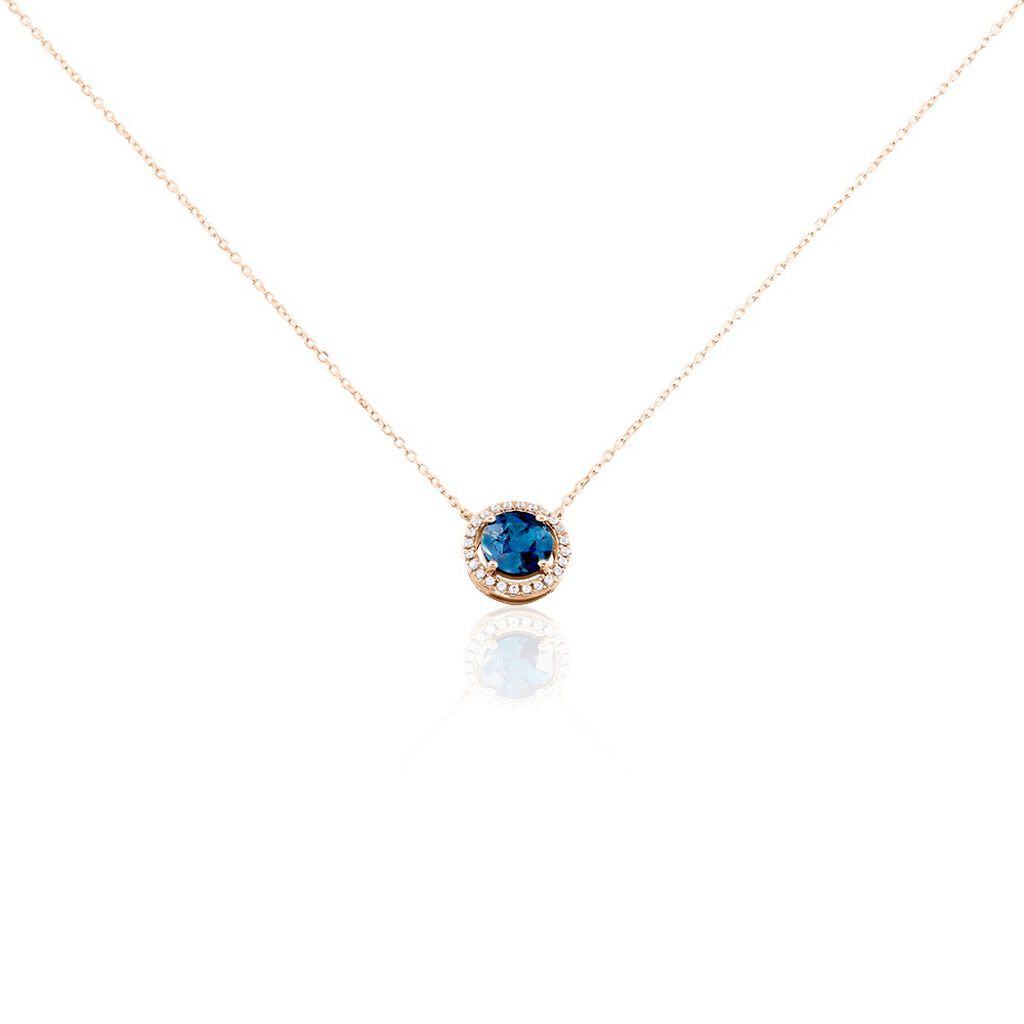 Collier Maeva Or Rose Topaze Oxyde De Zirconium