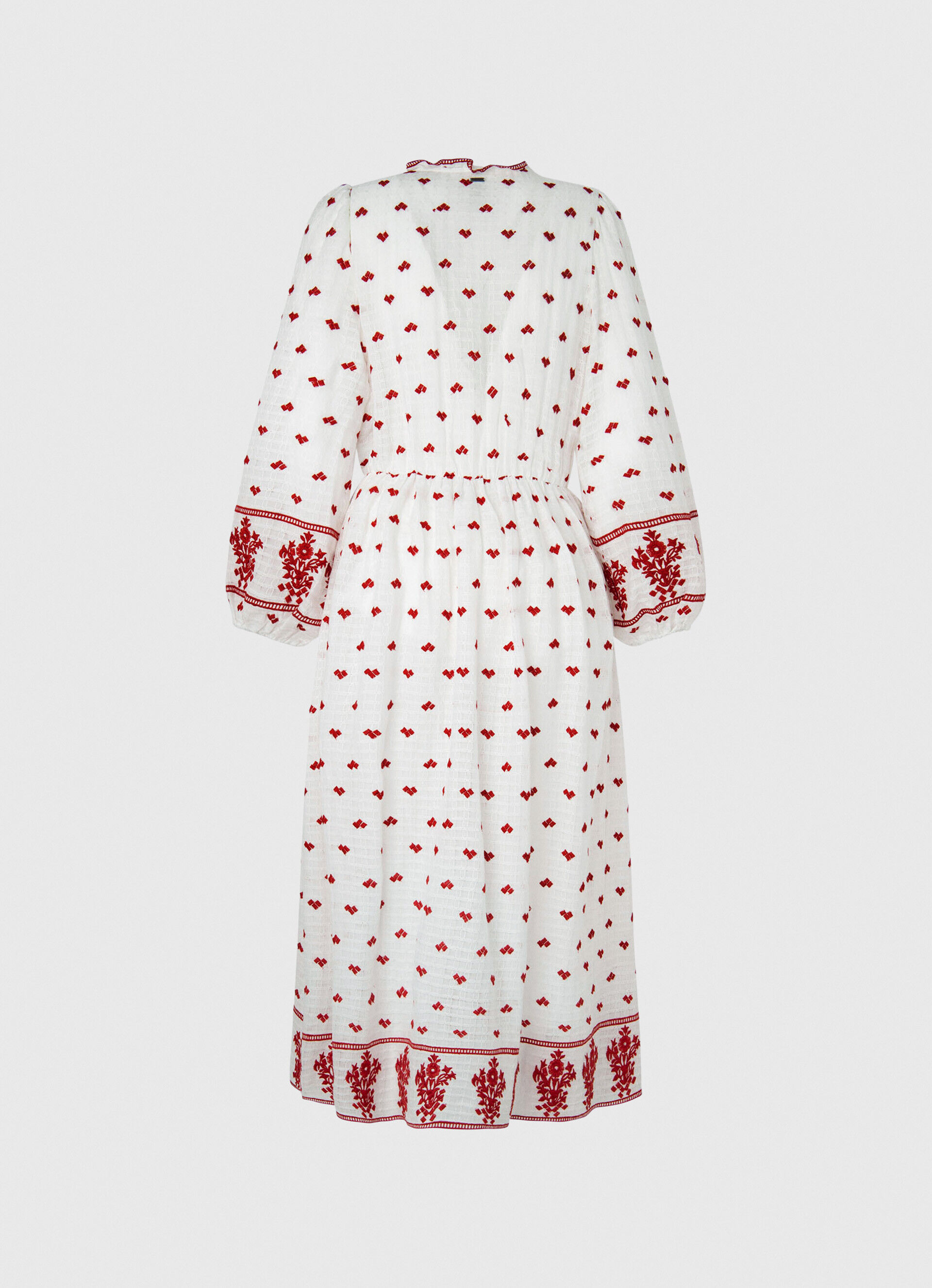 VESTIDO FOLCLÓRICO BORDADO - branco