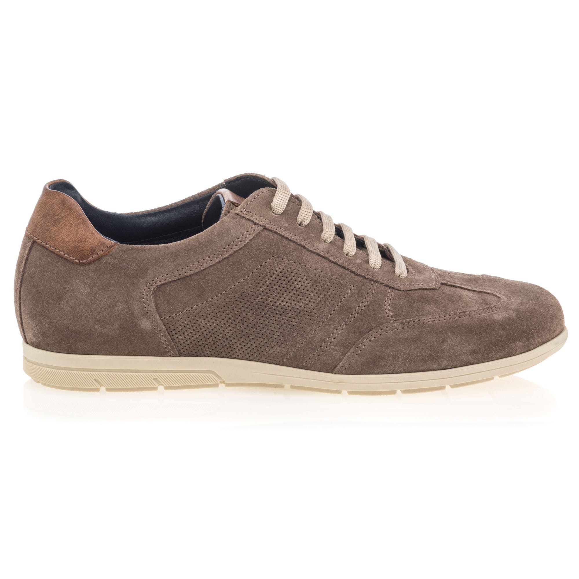 Baskets basses Homme en cuir taupe