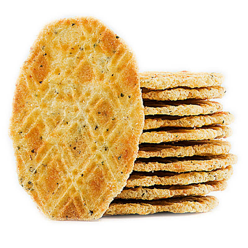 Petites gaufres apéritives au fromage, basilic & parmesan