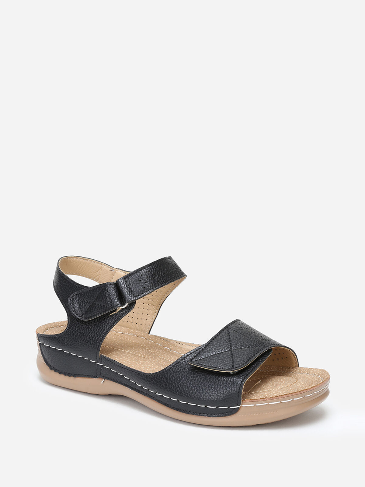Sandales à scratch grandes tailles- Noir