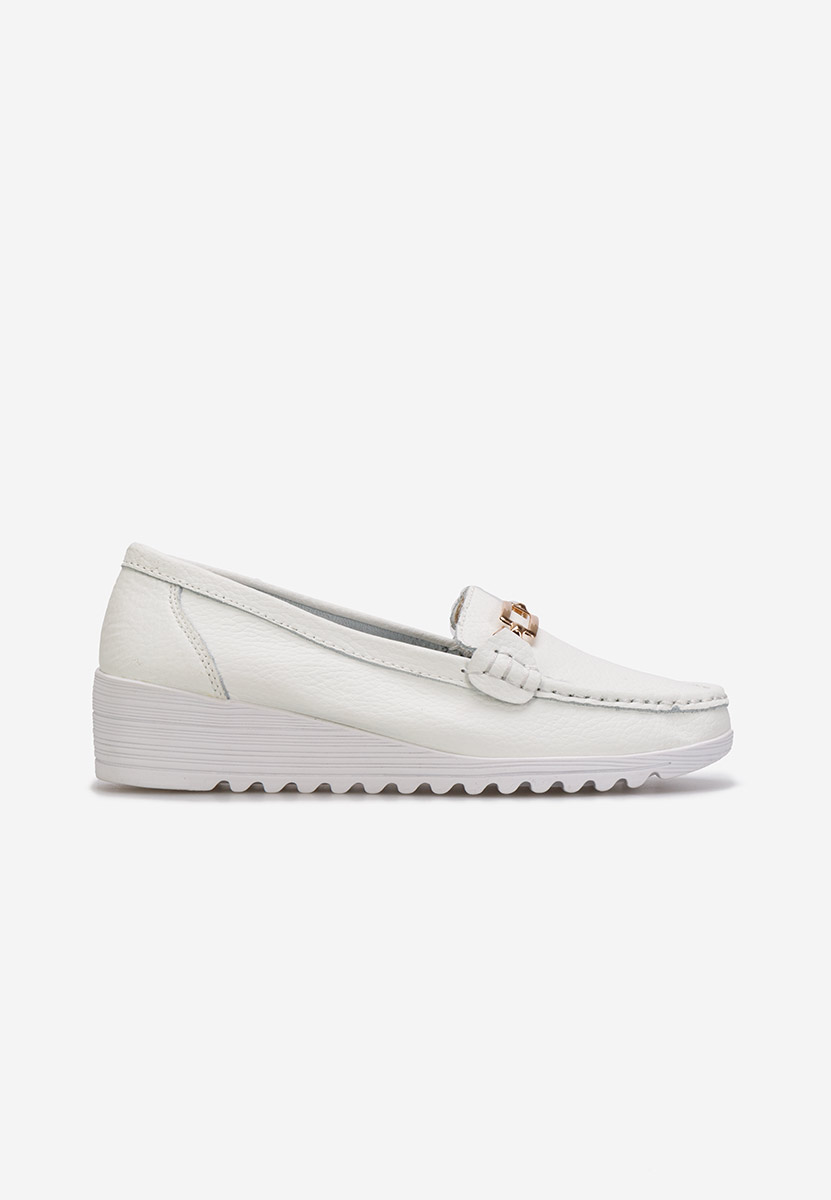 Mocassins femme en cuir blancs Fahima