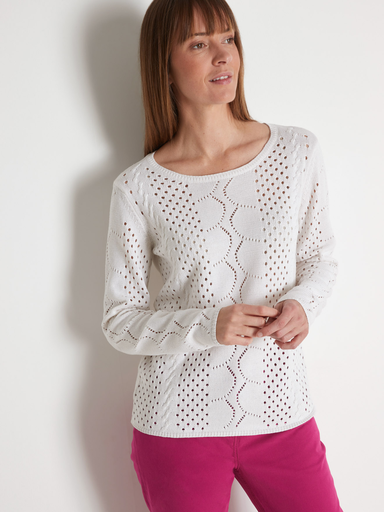 Pull fantaisie encolure ronde