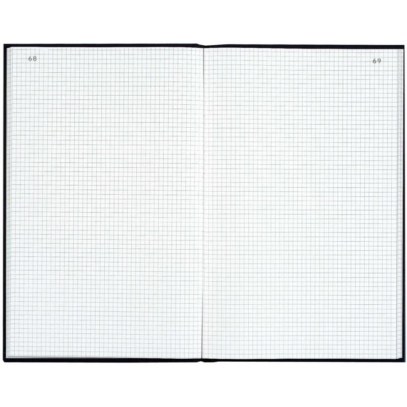 Registre 35x22,5cm 5x5 folioté 600 pages - Noir toilé