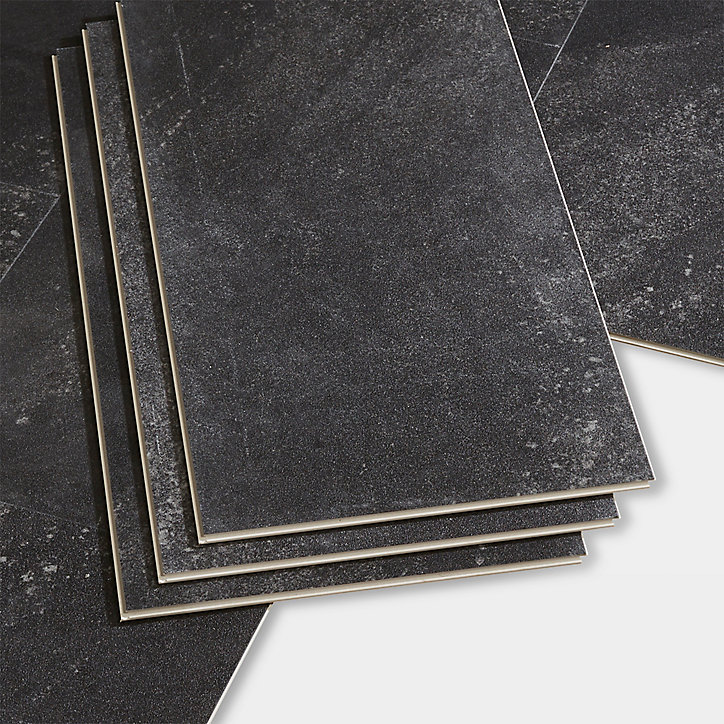 Dalle PVC clipsable Jazy Charcoal 30 x 60 cm GoodHome (vendue au carton)
