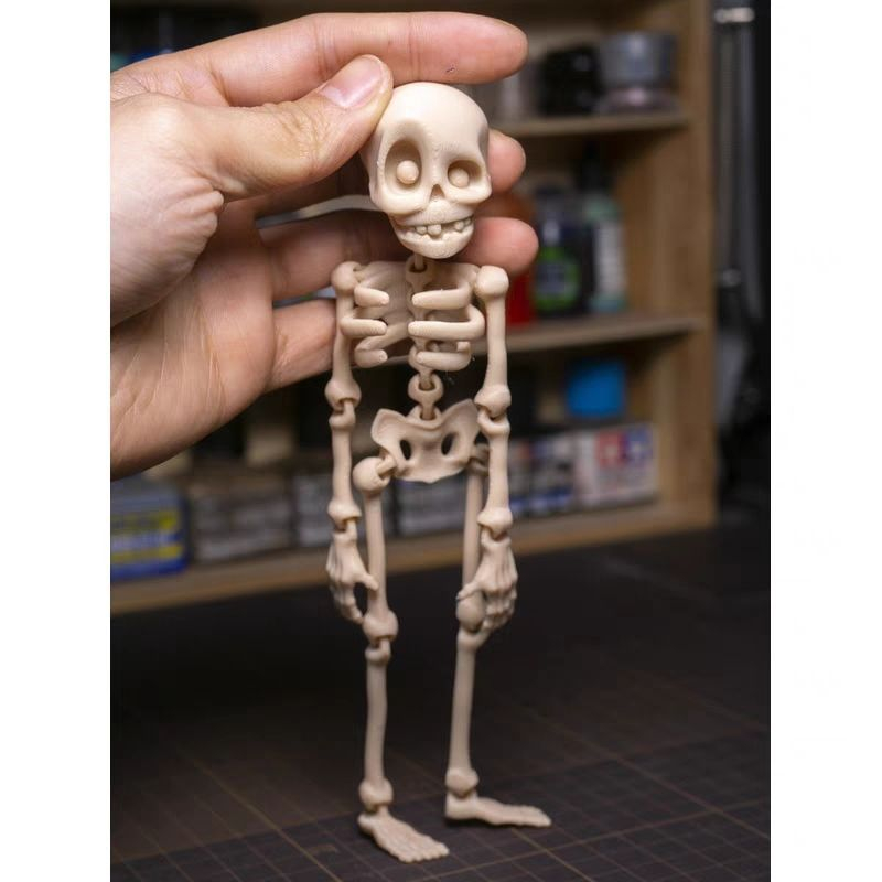 (19x6cm) Fluoreszierendes Halloween Skelett Magnet Grusel Deko Glow in the Dark Party Accessoire für Whiteboard   Kühlschrank - Weiss / Grün