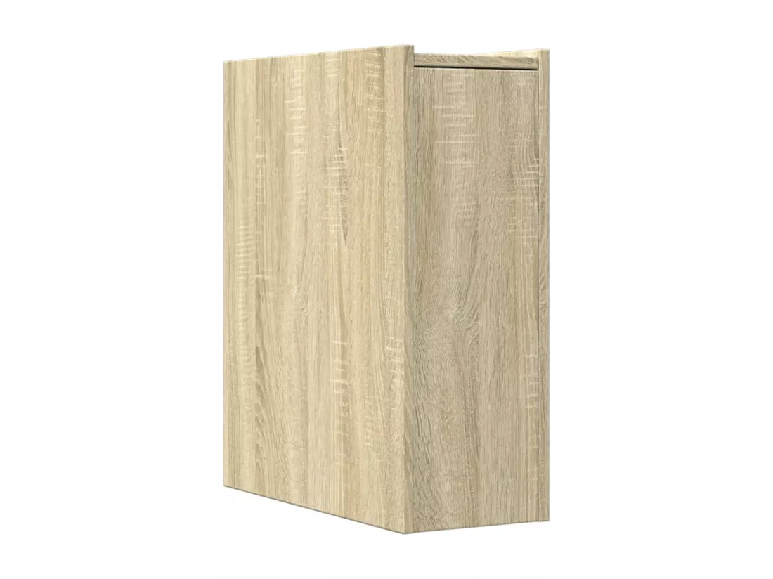 Armoire de salle de bain étroite avec roulettes chêne sonoma