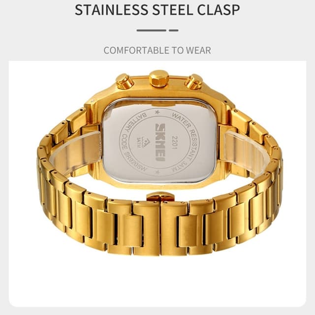SKMEI Clock Business Quartz Watch Square Fashion Armbåndsur Luminous