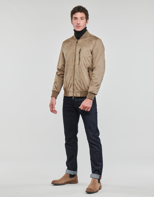 Guess - FAUX SUEDE HOODED BOMBER Beige