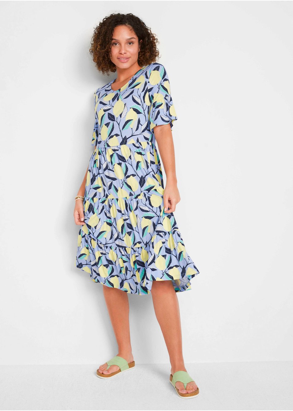 Robe en jersey coton à imprimé