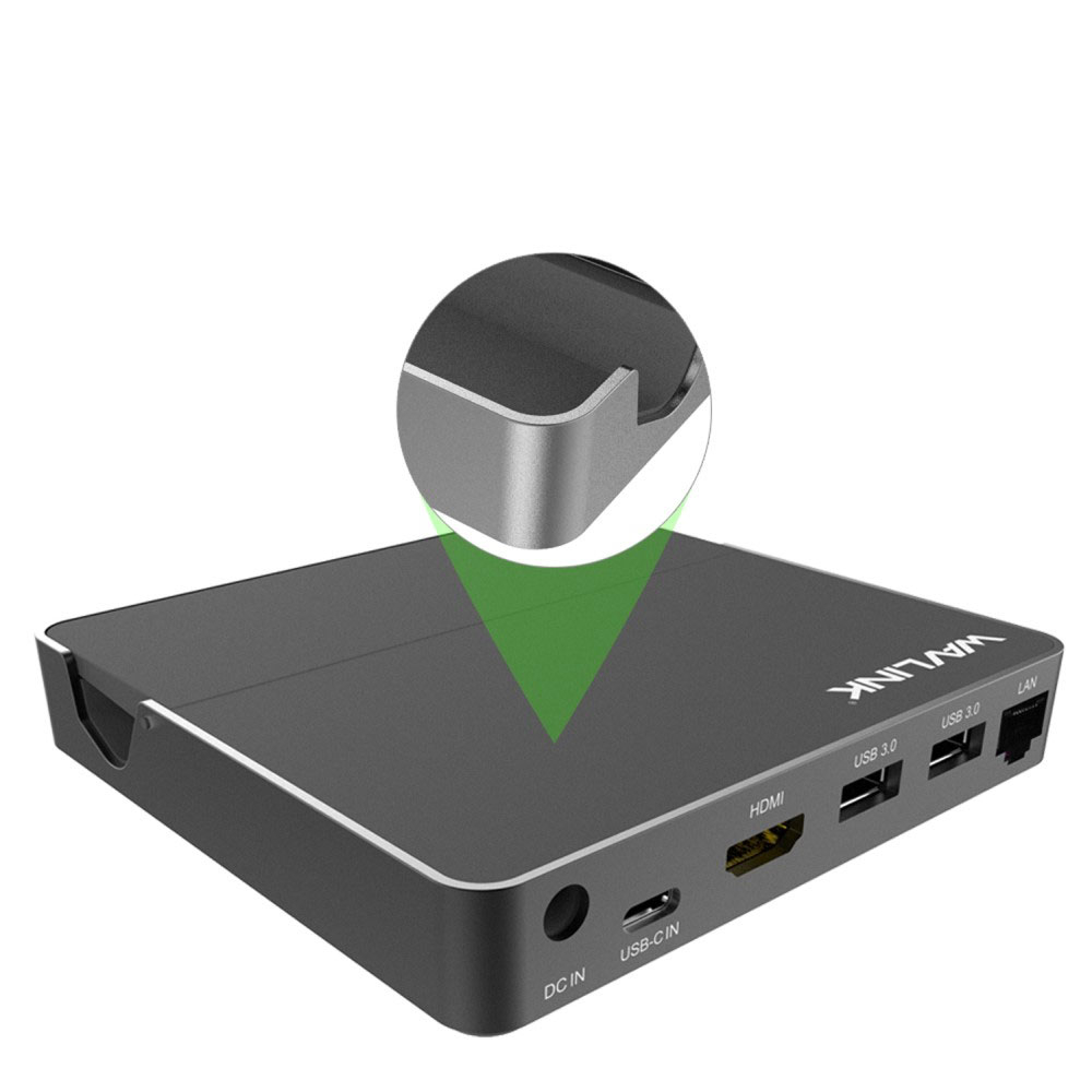 Alu Laptop / Tablet / Smartphone Dockingstation Ladegerät Charging Dock Stand mit HDMI 4K@60Hz / USB C / LAN / 2x USB A (WL-UHP3D01G) - Grau